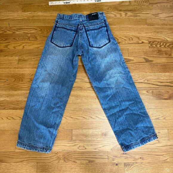 Vintage South‎ Pole Y2K Jeans Baggy Denim Embroidered Distressed Size 12 - Picture 2 of 5